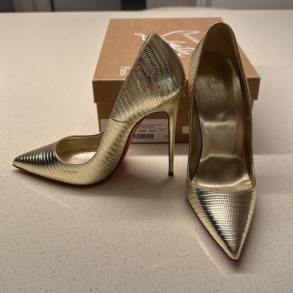 Christian Louboutin So Kate 120 Heels 38 Platine/Gold